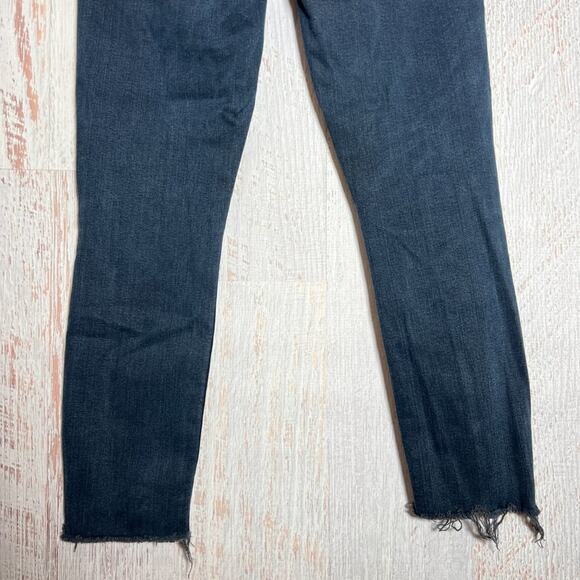 MOTHER Stunner Zip Ankle Step Fray Hem Jeans SIZE 28 My Wildest Ride Blue - Picture 11 of 12
